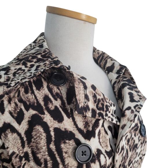 NWT BEBE AnimAL PRINT CORSET TRENCH COAT mob wife gothic punk XS - Picture 2 of 14